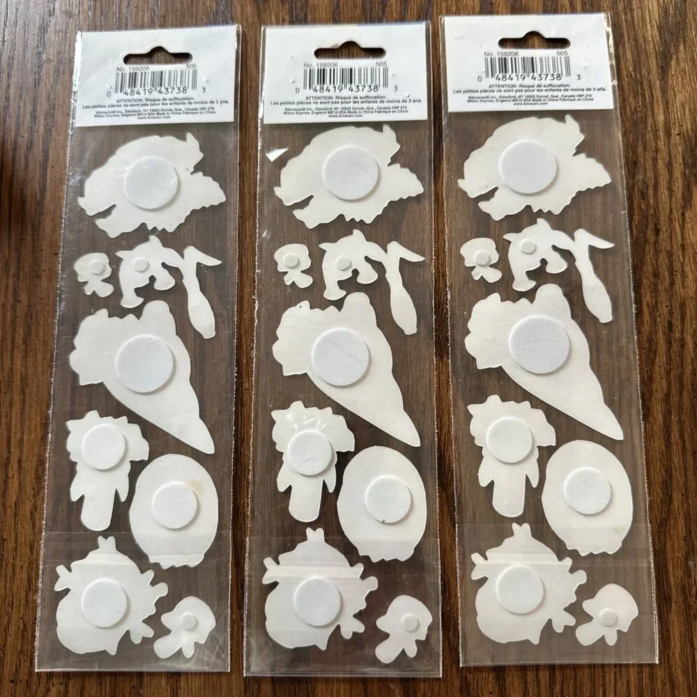 3 Packs Highlights Adhesive‎ Embellishments Flowers Floral Stickers